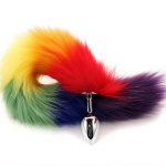 Image of the Rainbow Foxtail Anal Plug L
