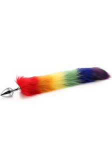 Image of the Rainbow Foxtail Anal Plug L