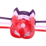 Masque mi-chat en faux cuir coloré pour cosplay et fêtes
