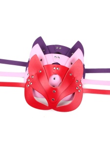 Masque mi-chat en faux cuir coloré pour cosplay et fêtes