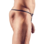 String sexy noir avec cockring en métal Svenjoyment