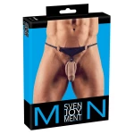 String sexy noir avec cockring en métal Svenjoyment