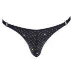 Image du String Noir à Strass Svenjoyment, une lingerie sexy et glamour