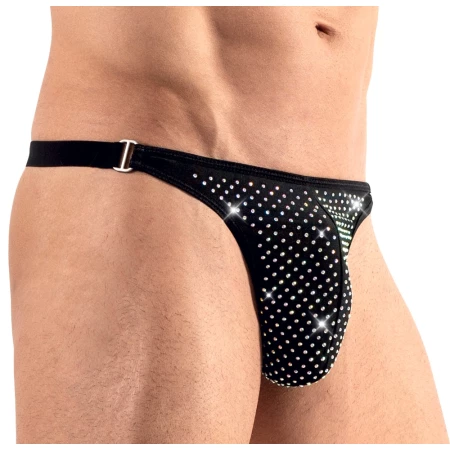 Image du String Noir à Strass Svenjoyment, une lingerie sexy et glamour