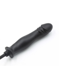Innovative anal sex toy, Black Inflatable Dildo in natural latex