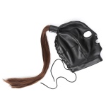 Image of a Bondage Hoodie With Wig, a unique BDSM accessory