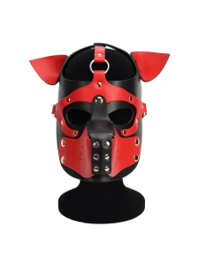 Bild von Luxuriöse Rot/Schwarze Hundemaske für BDSM