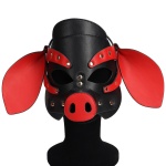 BDSM Schweinchenmaske Schwarz/Rot - Kinky Puppy