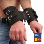 The Red Double Leather Wrist Cuffs