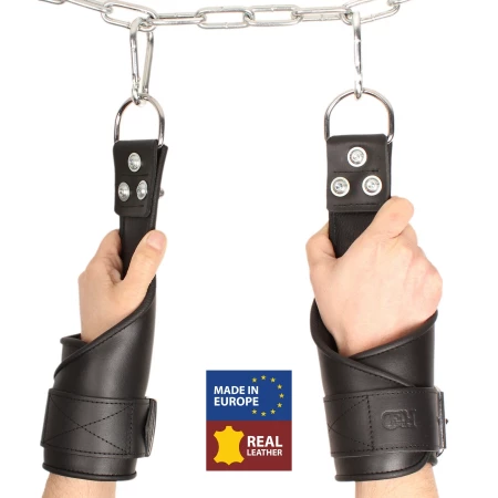 Image of The Red Leather Suspension Handcuffs