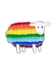 Image d'un Pin's Mouton Arc-en-Ciel coloré et attrayant