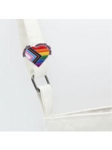 Bild des Ansteckers Herz Regenbogen LGBTQ+ aus Metall