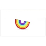 Bild des Regenbogen-Pins der Marke Mea, ein farbenfrohes und elegantes Accessoire
