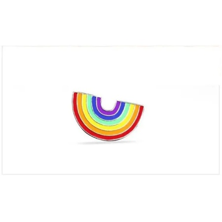 Bild des Regenbogen-Pins der Marke Mea, ein farbenfrohes und elegantes Accessoire