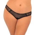 Panty Ouvert Noir en Dentelle de la marque René Rofé pour grandes tailles