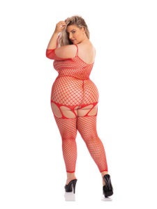 Bodystocking Rouge "In My Head" de Pink Lipstick - Lingerie Grande Taille Sexy