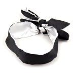 Satin black/white headband for sensual play