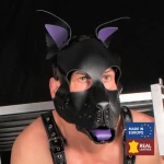 Maschera per cani in pelle viola PUPPY di The Red