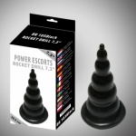 18,5 cm di silicone nero Rocket Drill Power Escorts plug