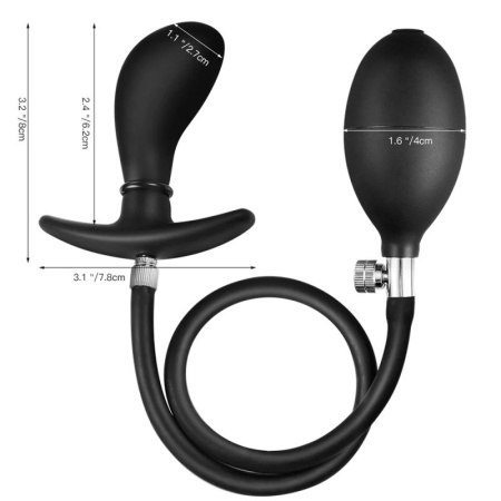 Image of Mea Inflatable Anal/Vaginal Silicone Plug Black
