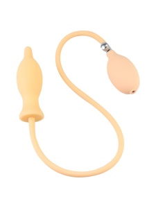 Image of a flesh coloured Silicone Inflatable Anal/Vaginal Plug