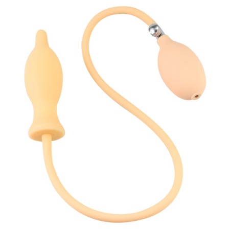 Immagine di un plug anale/vaginale gonfiabile in silicone color carne
