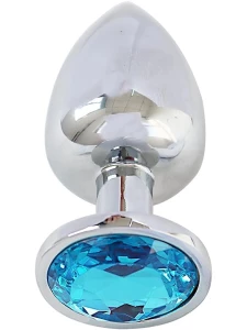 Abbildung des Anal Plugs aus Metall Hellblau Brillant S von OH MAMA