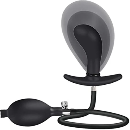 Image du Plug Gonflable Anal/Vaginal en Silicone Noir de Mea