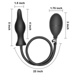 Anal/Vaginal aufblasbarer Plug Silikon Schwarz Mea