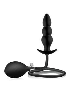 Immagine del plug anale gonfiabile a perline nero di Mea