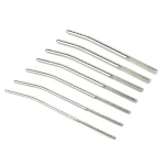 Kit sonore de luxe à extrémité plate en acier inoxydable argent