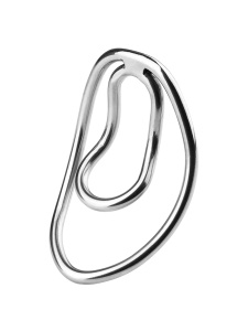 Immagine del fermaglio per il cazzo in metallo, anello per il pene placcato in argento di alta qualità