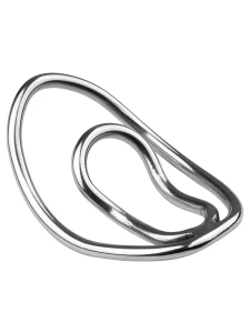 Immagine del fermaglio per il cazzo in metallo, anello per il pene placcato in argento di alta qualità