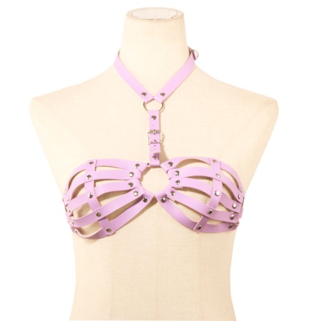 Image of the erotic pink bra from Kiotos, a sexy harness for women