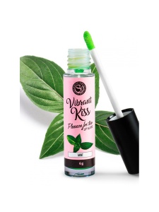 Image of Secret Play vibrating gloss in mint flavour, ideal for oral pleasure