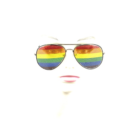 Aviator sunglasses in rainbow colours, symbol of LGBT pride