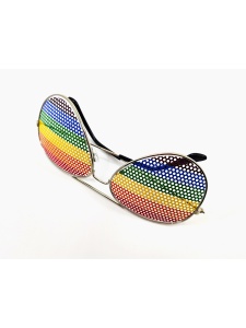 Fliegerbrille in den Farben des Regenbogens, dem Symbol für LGBT-Stolz
