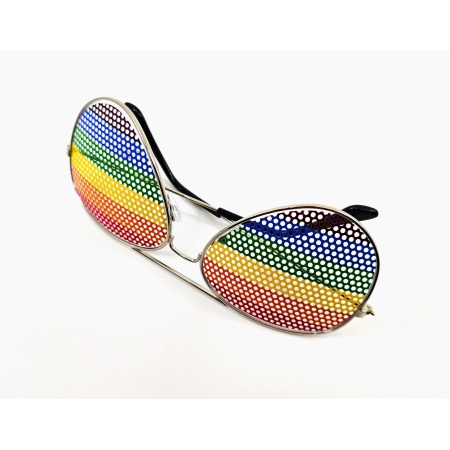 Aviator sunglasses in rainbow colours, symbol of LGBT pride