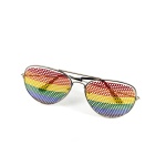 Aviator sunglasses in rainbow colours, symbol of LGBT pride