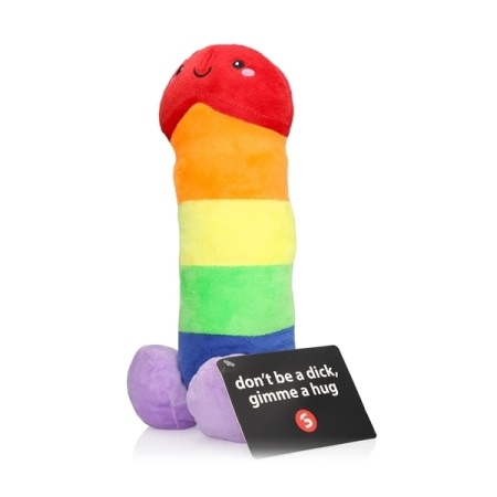 Image of the 30 cm Rainbow Penis Plush, ideal for a humorous gift