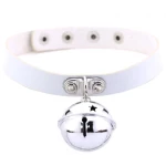 Collier BDSM Blanc avec Pendentif Cloche par Kiotos
