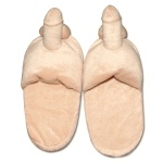 Funny penis-shaped slippers made from soft, plush material