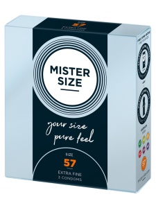 Scatola di preservativi Mister Size Pure Feel 57 mm
