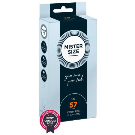 Mister Size Pure Feel preservativi 57 mm trasparenti e ultrasottili