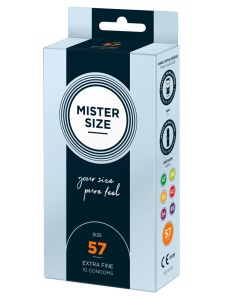 Kondome Mister Size Pure Feel 57 mm transparent und hauchdünn