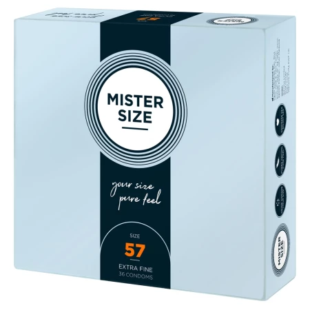 Confezione di preservativi ultrasottili Mister Size Pure Feel da 57 mm
