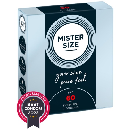 Mister Size 60 mm preservativi trasparenti ultrasottili
