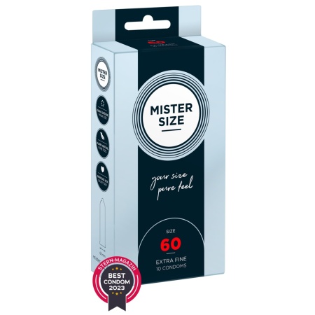 Boîte de préservatifs sur mesure Mister Size de 60 mm