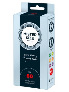 Mister Size 60 mm scatola di preservativi personalizzati