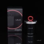 Lelo Black Pepper & Pomegranate Massage Candle in a luxurious glass